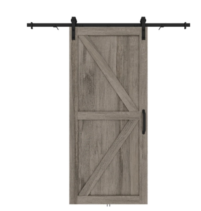 TRUporte 37-inch x 84-inch Barn Door Kit in Artisan Grey with Door, Rail and Door Handle