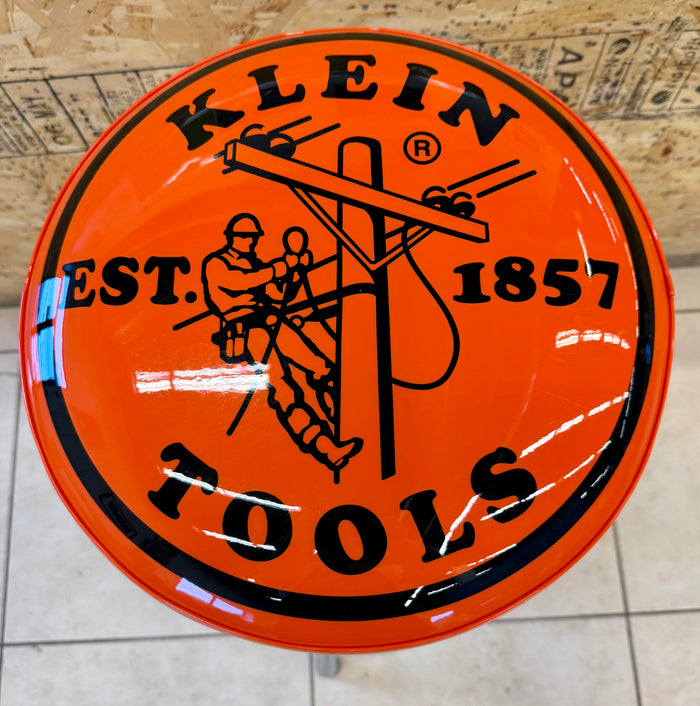 Heavy-Duty Heritage: Classic Klein Tools Orange & Black Bar Stool for the Workshop or Garage