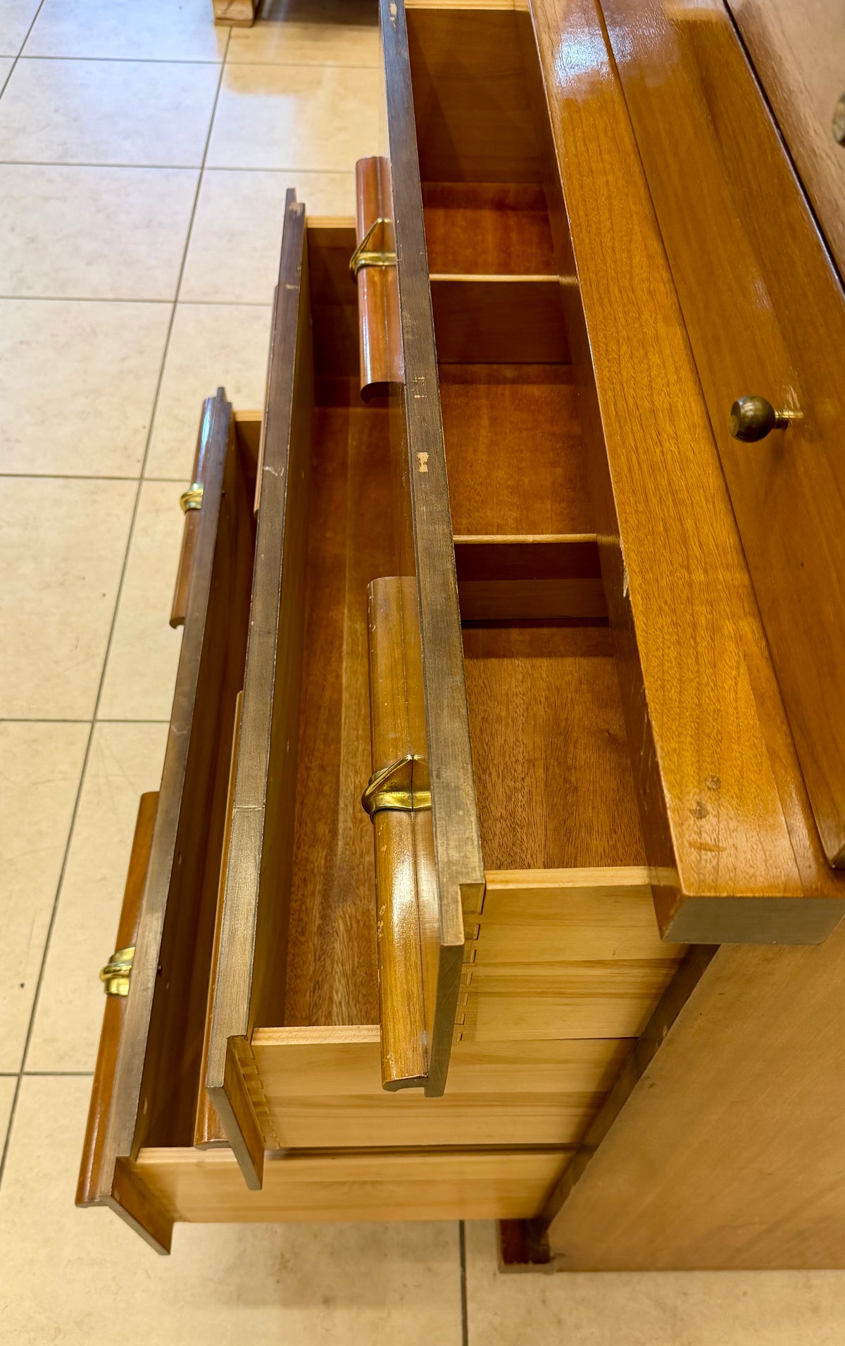 Vintage Mid-Century Pepplers Fine Furniture Tallboy Dresser