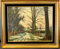 Vintage Peter Snell Winter Countryside Oil Painting