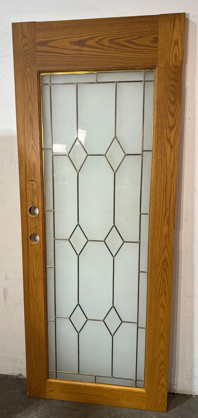 Solid Wood Door With Patterned Glass 31.75"W x 80"H