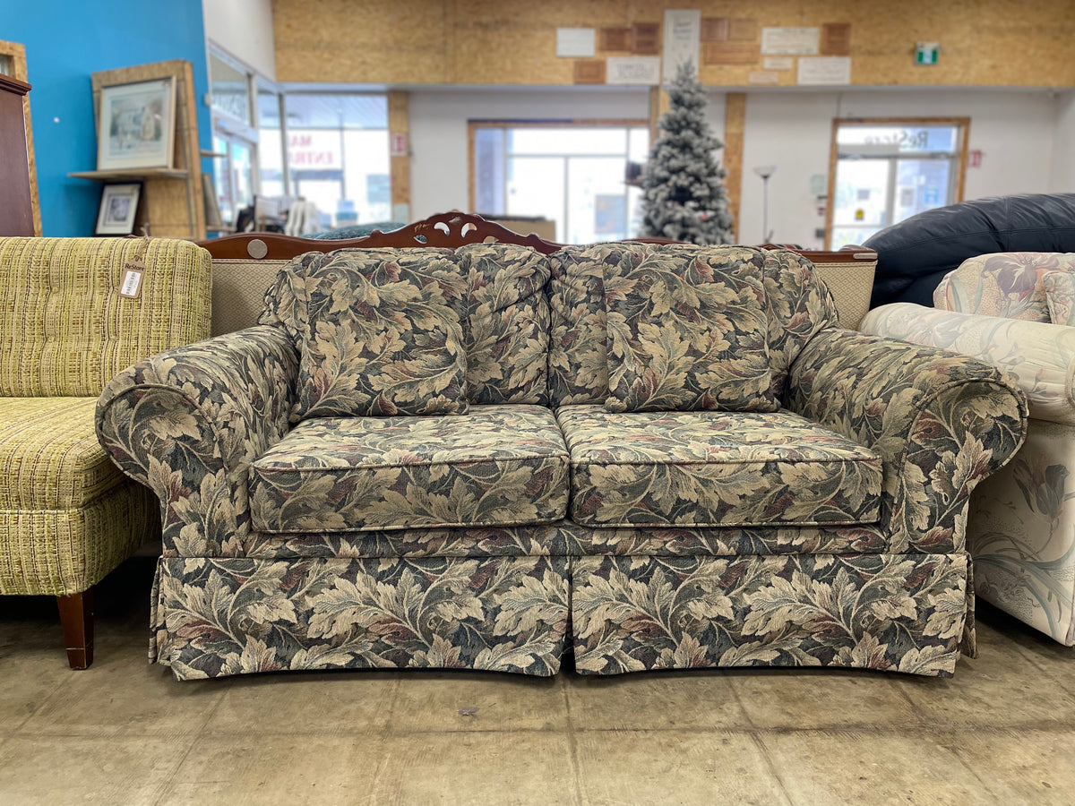 Green Floral Leaves Loveseat