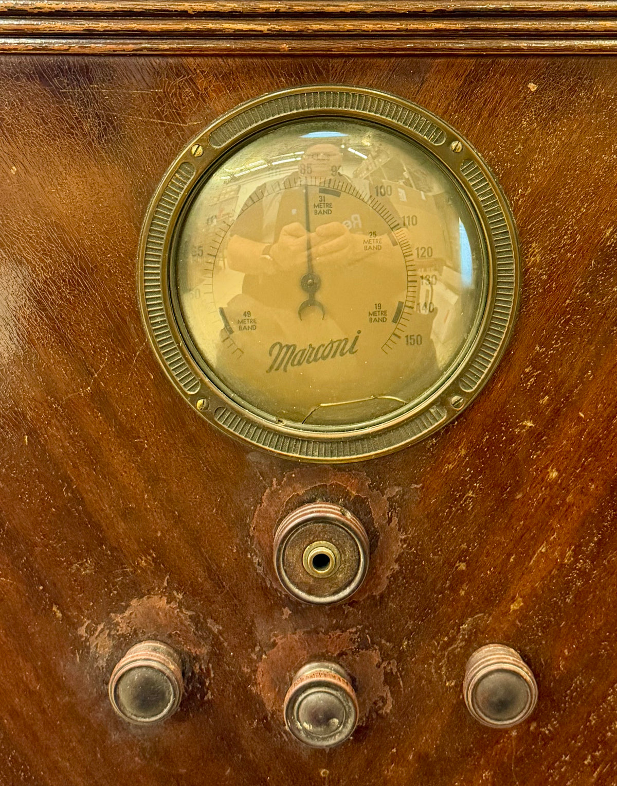 Vintage 1930s Canadian Marconi Company Model 31 Console Radio with Art Deco Styling