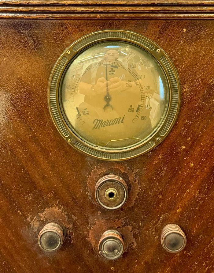 Vintage 1930s Canadian Marconi Company Model 31 Console Radio with Art Deco Styling