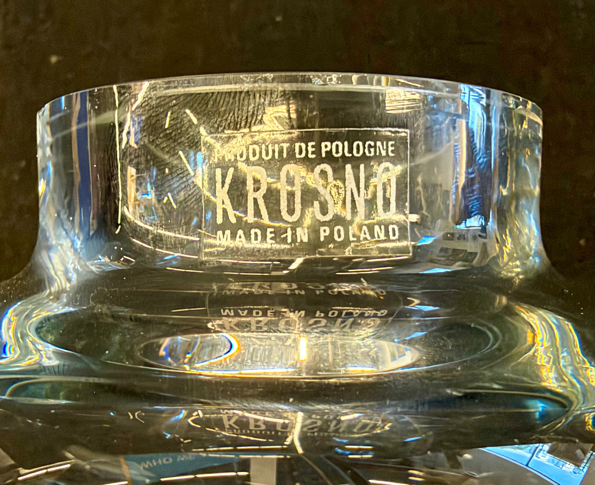 Vibrant Vintage Krosno Heavy Handcrafted Glass Sculpture / Vase