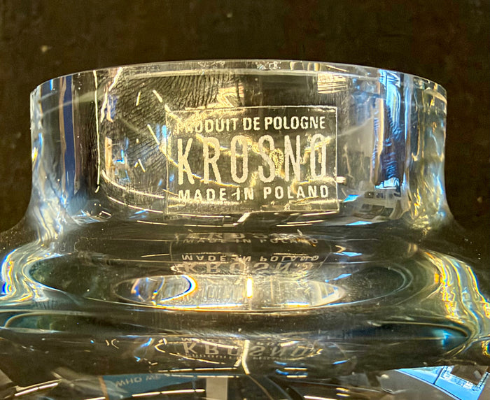 Vibrant Vintage Krosno Heavy Handcrafted Glass Sculpture / Vase