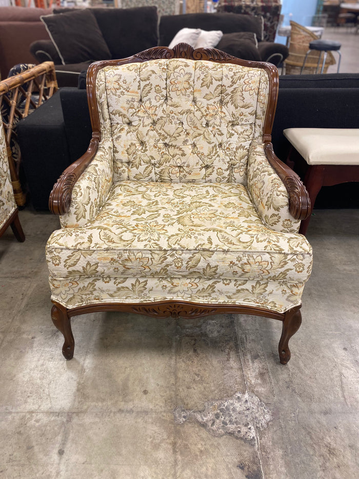 French Provincial Floral Accent Chair