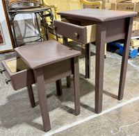 Pair of Refinished Nesting Side Tables with Drawers – Vintage Style
