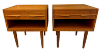 Charming Vintage Mid-Century Modern Teak Nightstands / Side Tables (Set of 2)