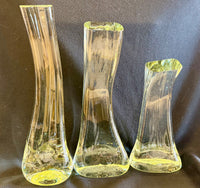 Trio of Hand-Blown Freeform Art Glass Sculptures — Elegant Twisted Form Set