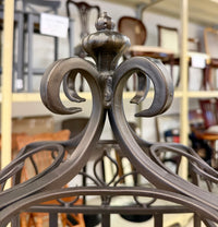 Vintage French Country Wrought Iron Wine Jail Rack – Tall Caged 36-Bottle Bar Cabinet