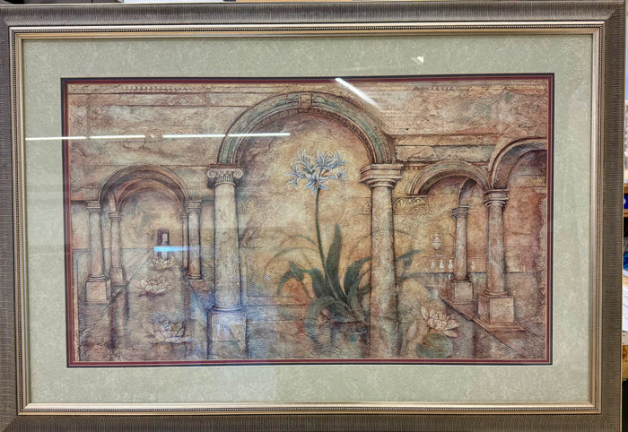 Framed Classical Architectural Botanical Art Print by Carol Robinson