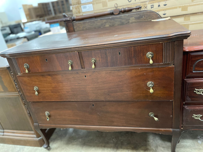 Antique Rolling Dresser With Mirror