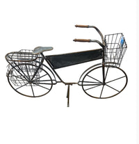 Vintage-Style Rustic Metal Bicycle With Stand