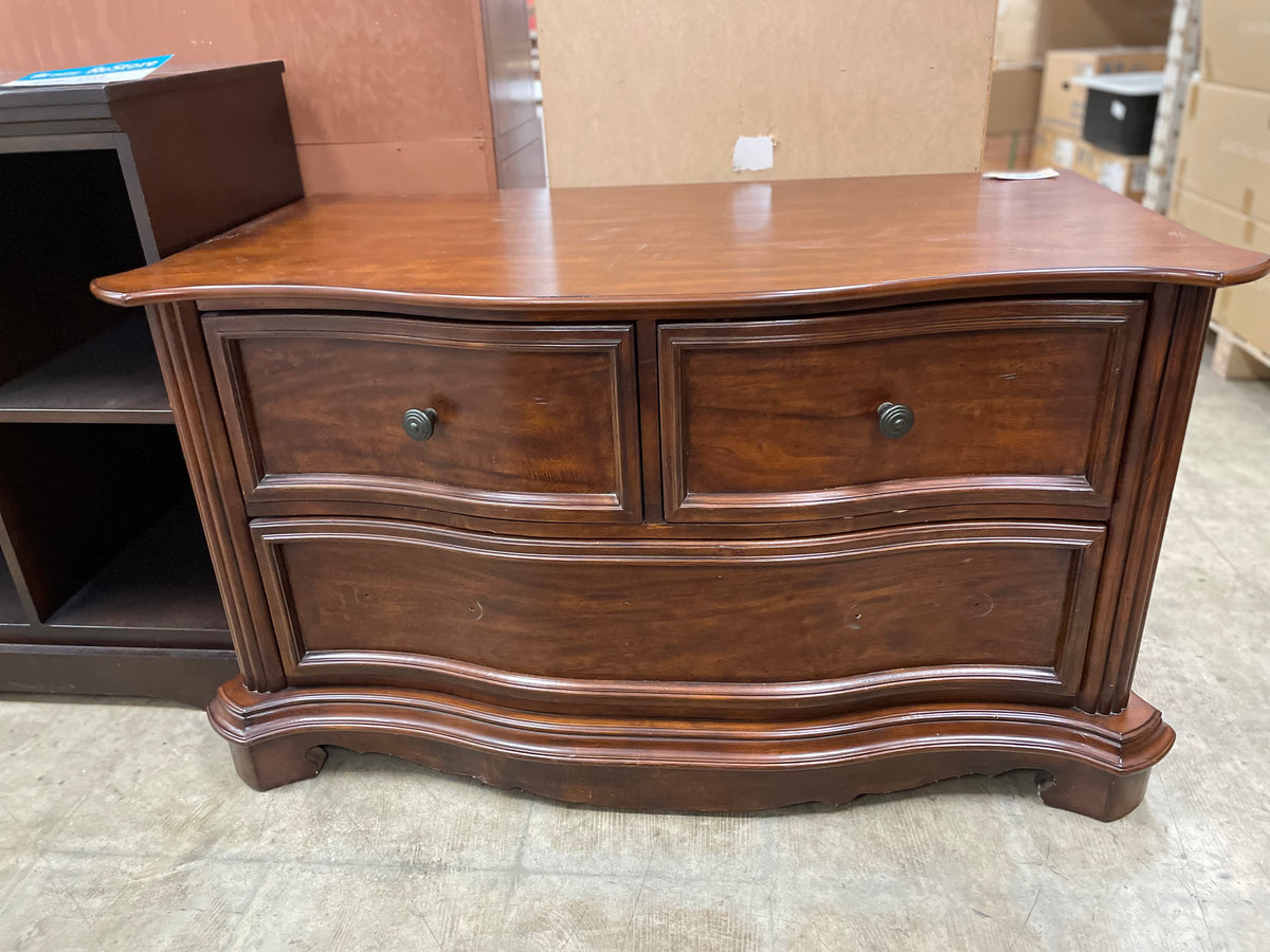 Wavy Front Wooden Dresser