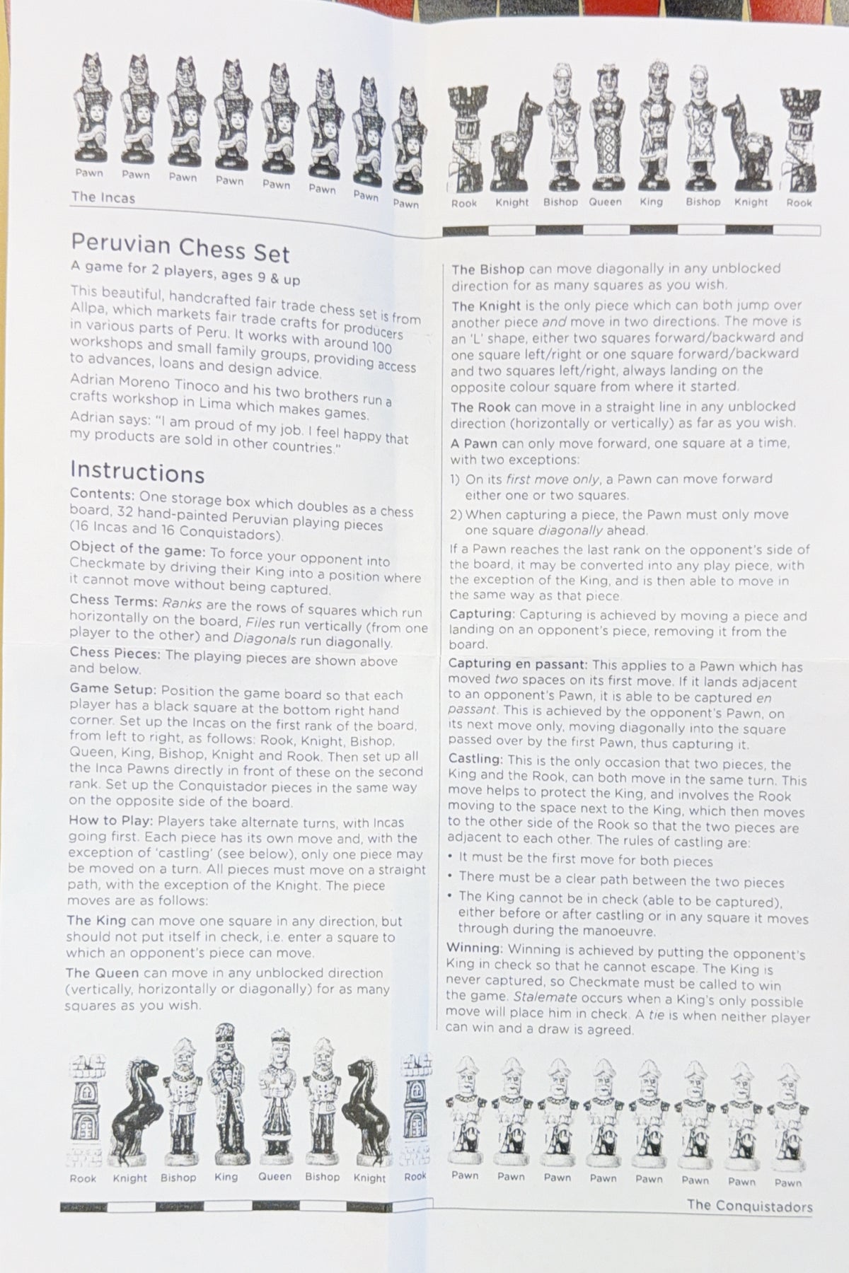 Ten Thousand Villages Ancient Games Set  Chess/ Backgammon