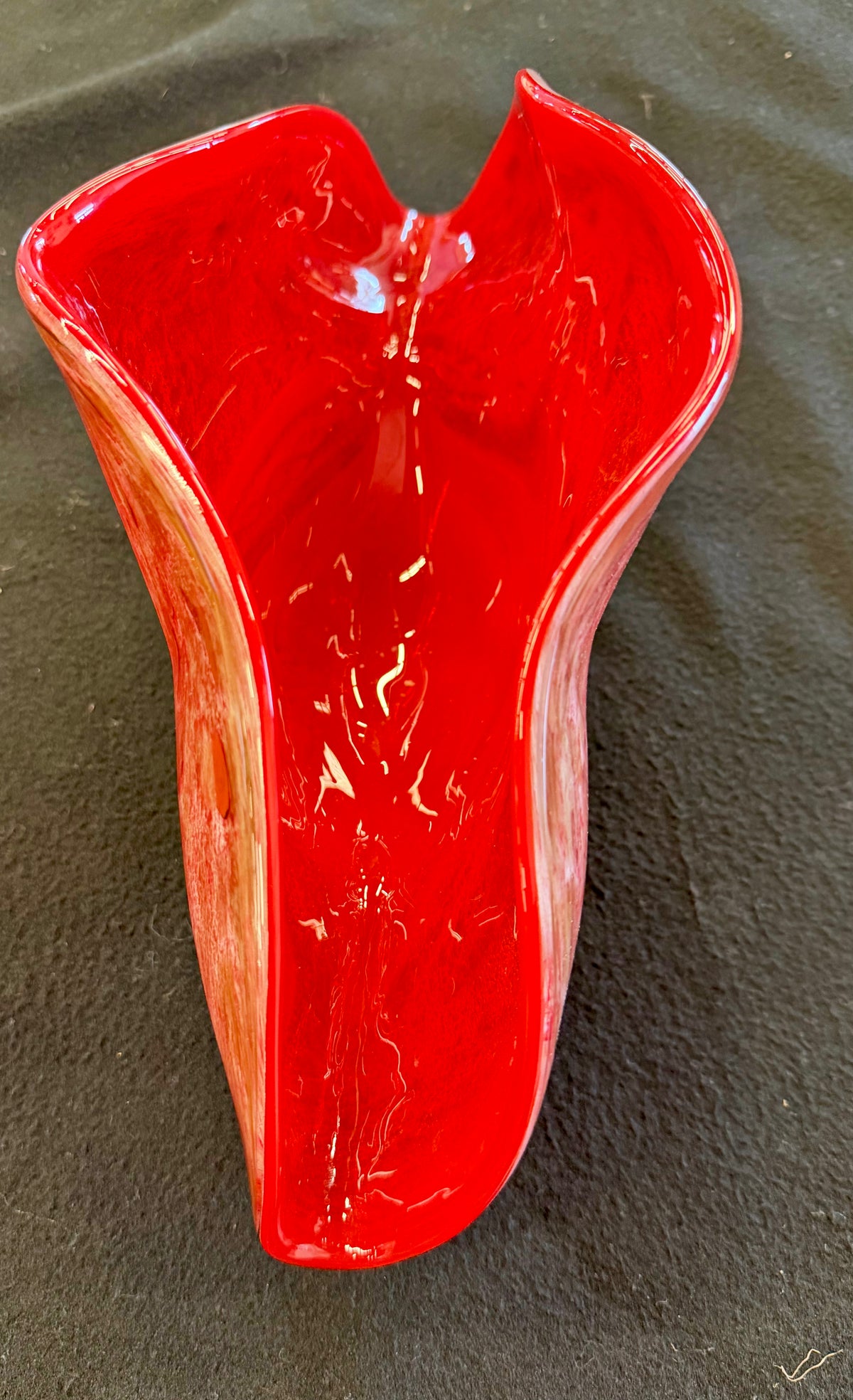Striking Hand-Blown Art Glass Asymmetrical Freeform Centerpiece Vessel