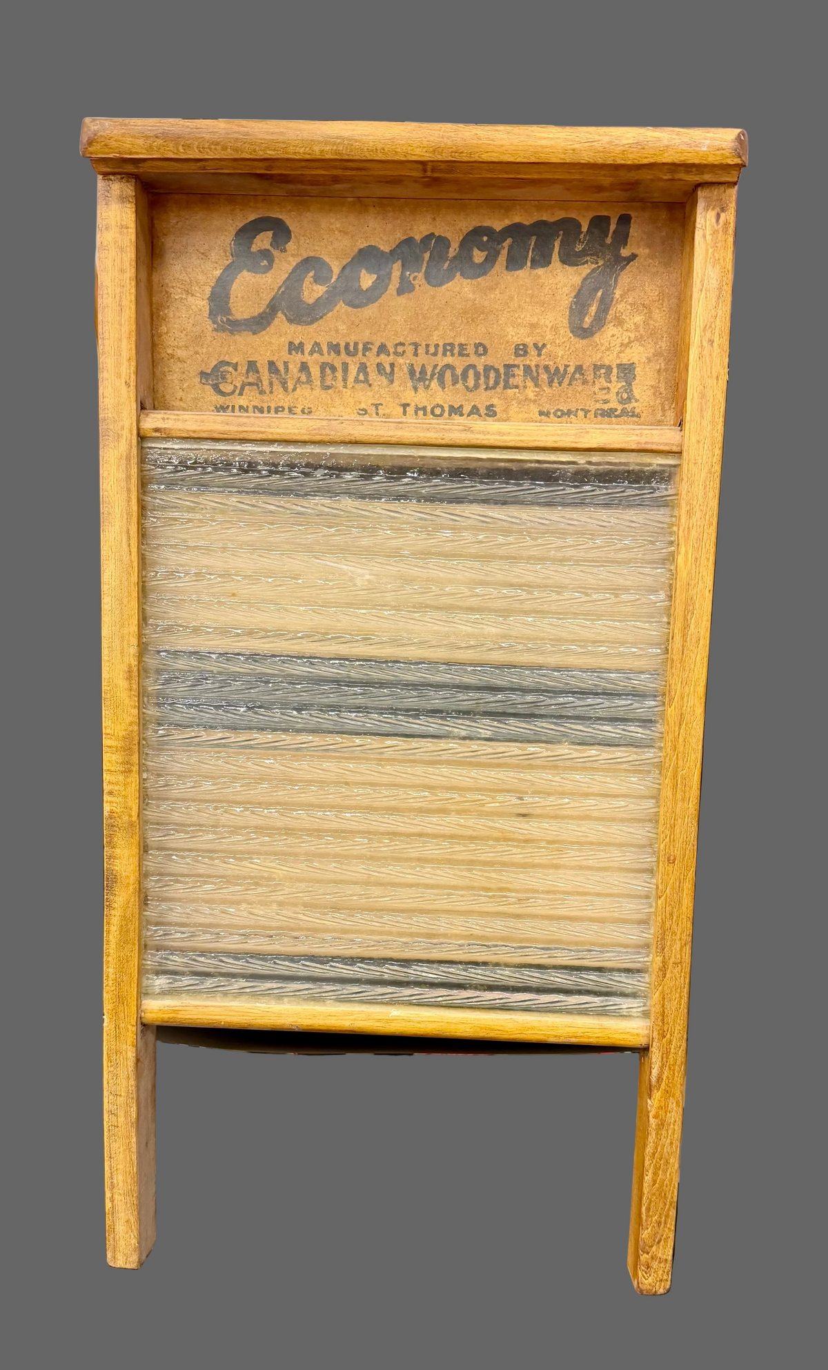 Antique "Economy" Washboard – Canadian Woodenware Co. – Glass & Wood