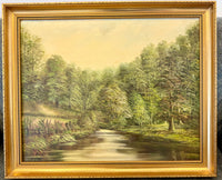 Peter Snell Verdant Riverbank Oil Painting