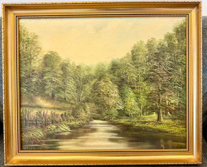 Peter Snell Verdant Riverbank Oil Painting