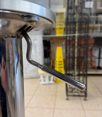 Sleek & Space-Saving Modern Chrome & Glass Adjustable Bar Table