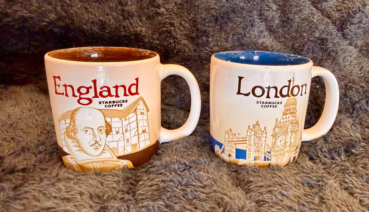 Complete Set of Two Starbucks Collectable 3 oz Espresso Mugs (England/London)