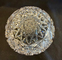 Breathtaking Brilliant Period American Cut Glass Master Bowl — Heavy Crystalline Masterpiece Featuring Complex Hobstar and Fan Motifs
