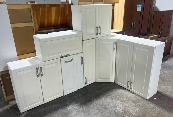 Off-White Kitchen Cabinets - Set of 7 (2 base & 5 Upper)