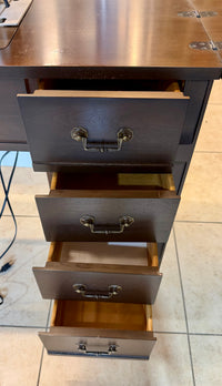Vintage Singer 248 Facilita Sewing Machine in Dark Wood Cabinet Desk