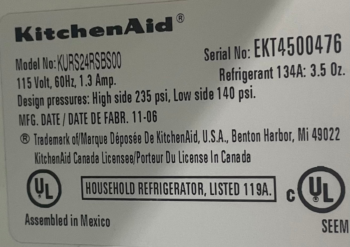 Kitchenaid Grey Mini Fridge