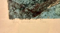 Blue Boulders: Limited Edition Serigraph / Silkscreen Print by Canadian Artist Judy Gouin (1982–83)