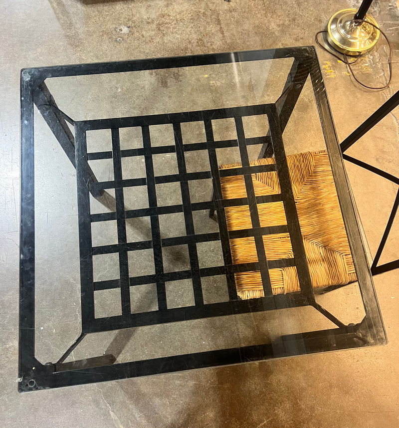 Glass and Wrought Iron Bistro Set