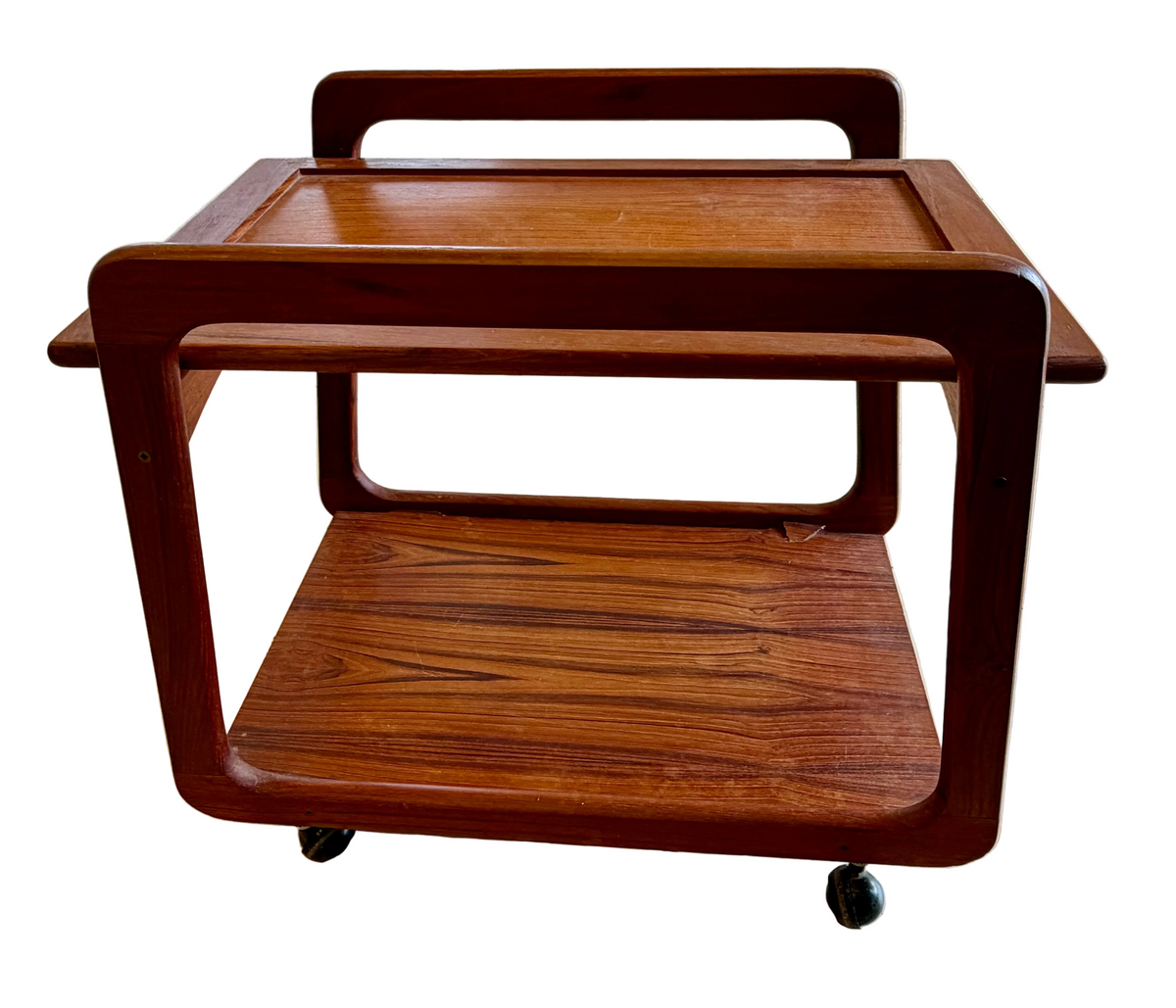 Mid-Century Scandinavian Teak Serving Cart or Bar Cart (AS IS)