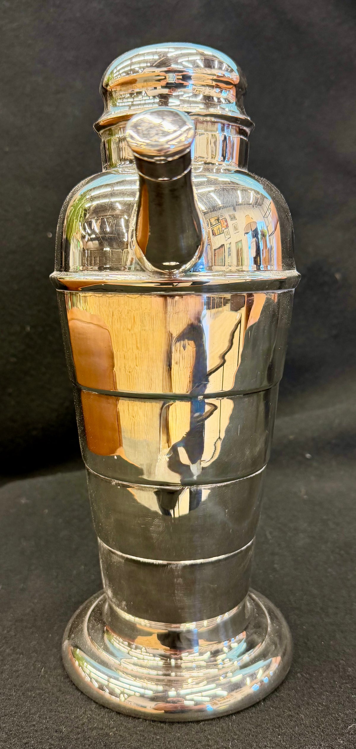 Vintage Art Deco Silver-Plated Cocktail Set - Viking Plate Shaker & 6 Wm. A. Rogers Goblets