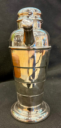 Vintage Art Deco Silver-Plated Cocktail Set - Viking Plate Shaker & 6 Wm. A. Rogers Goblets