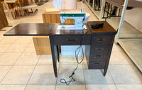 Vintage Singer 248 Facilita Sewing Machine in Dark Wood Cabinet Desk