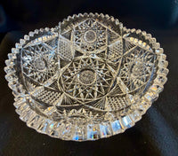 Breathtaking Brilliant Period American Cut Glass Master Bowl — Heavy Crystalline Masterpiece Featuring Complex Hobstar and Fan Motifs