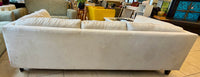 Modern Cream Faux Suede 3-Cushion Sofa