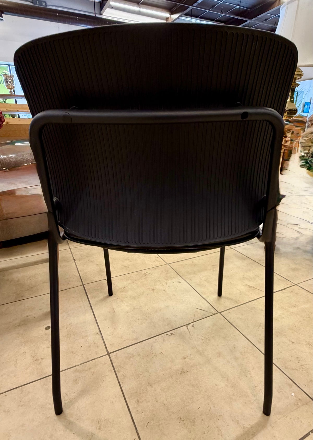 Sleek Modern Stackable Media Working Chair in Matte Black