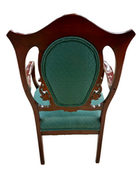 Vintage Chippendale -Style Tufted Upholstered Accent Chair