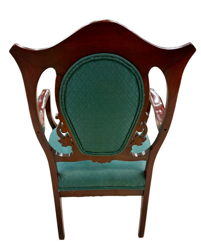 Vintage Chippendale -Style Tufted Upholstered Accent Chair