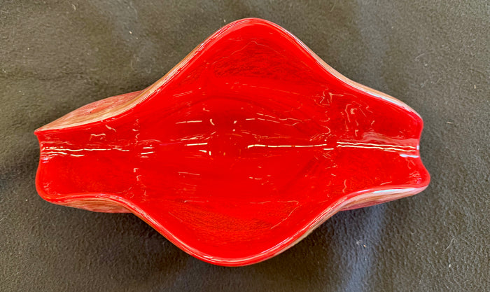 Striking Hand-Blown Art Glass Asymmetrical Freeform Centerpiece Vessel