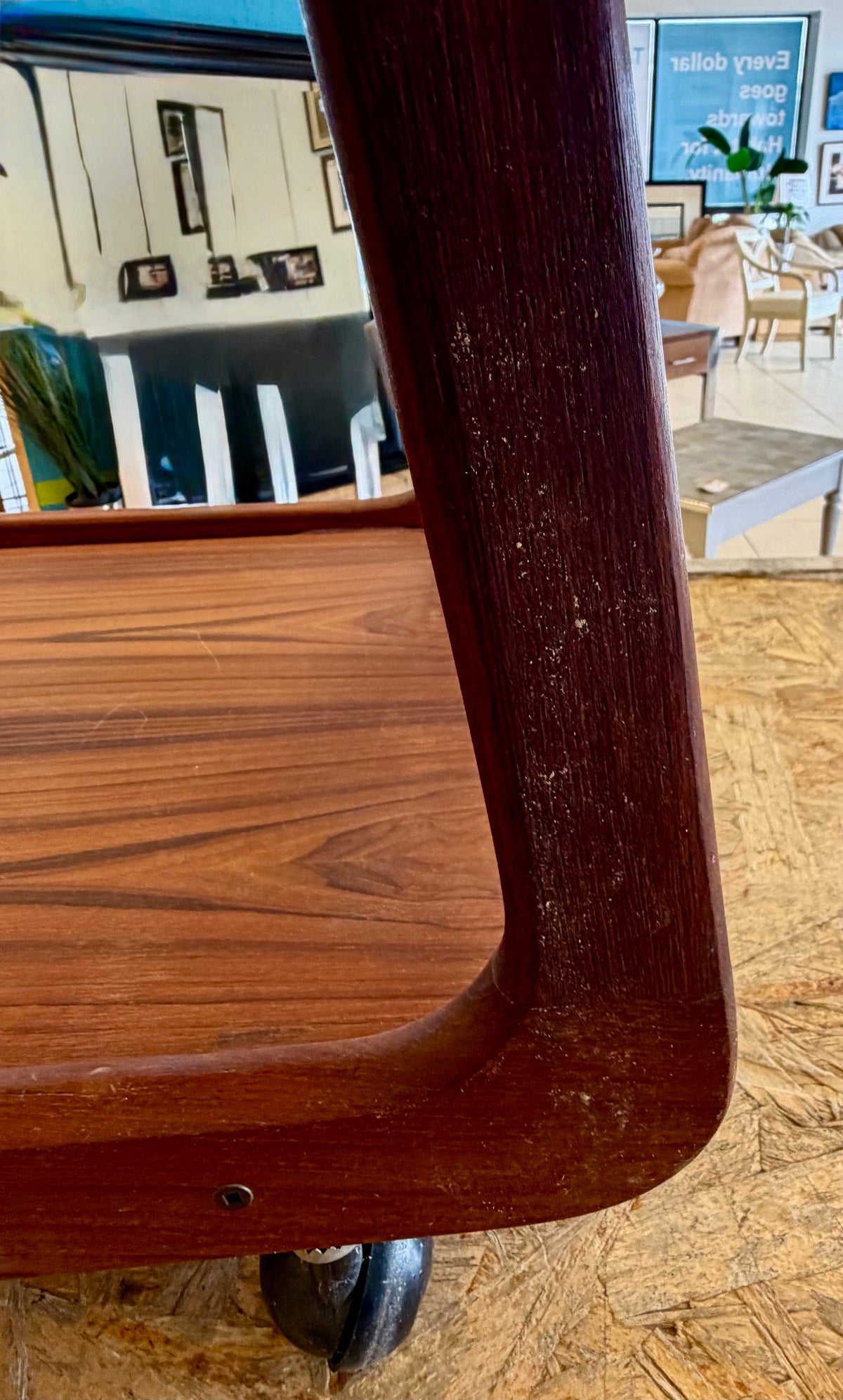 Mid-Century Scandinavian Teak Serving Cart or Bar Cart (AS IS)