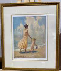 Frank Panabaker Signed Limited Edition Framed Print – "A Day at the Beach"