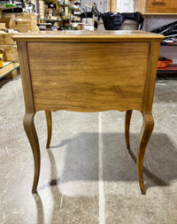 Vintage French Provincial 2-Drawer Nightstand – Cabriole Legs & Velvet Lined