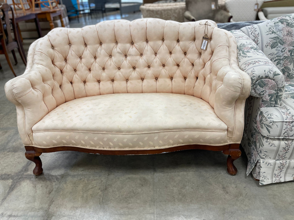 Peach High Back Love Seat