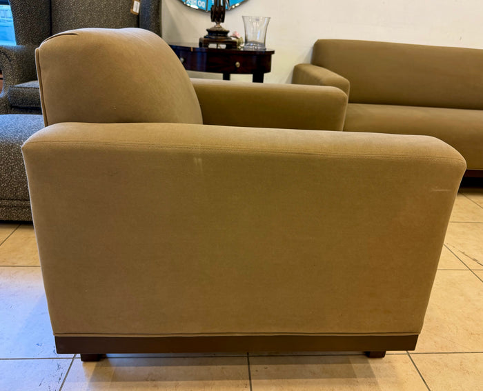 Olive Green Upholstered Accent Armchair