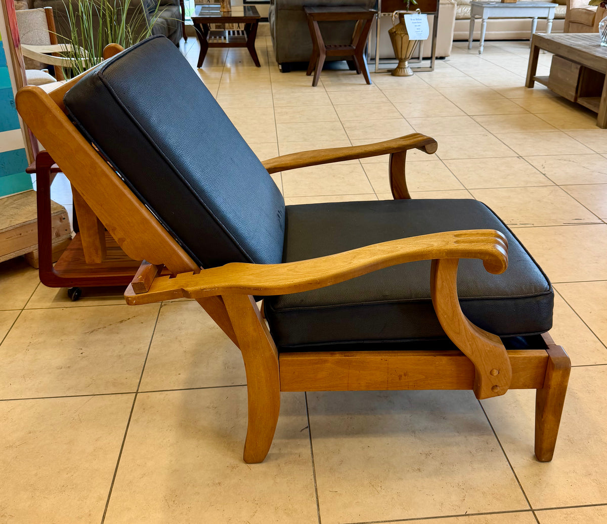 Vintage Mid-Century Solid Maple Morris Recliner Chair