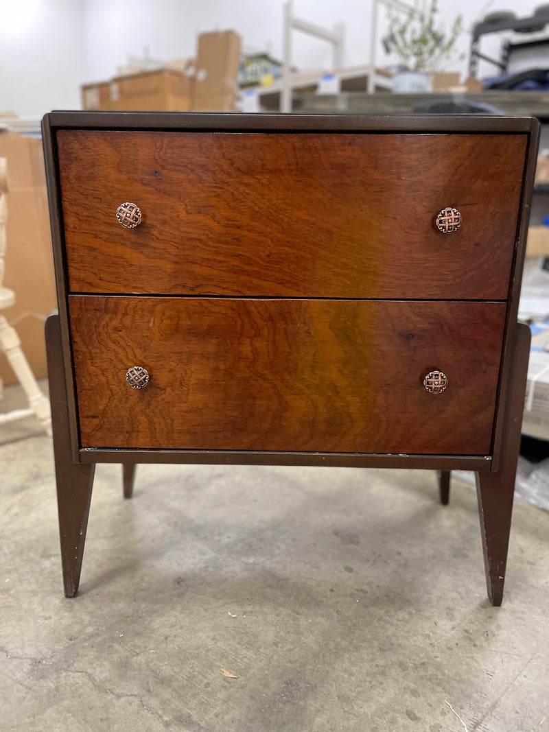 Vintage 2 Drawer Dresser With Bronze Handles