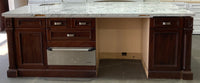 102" W Kitchen Island w/ White Marble Top
